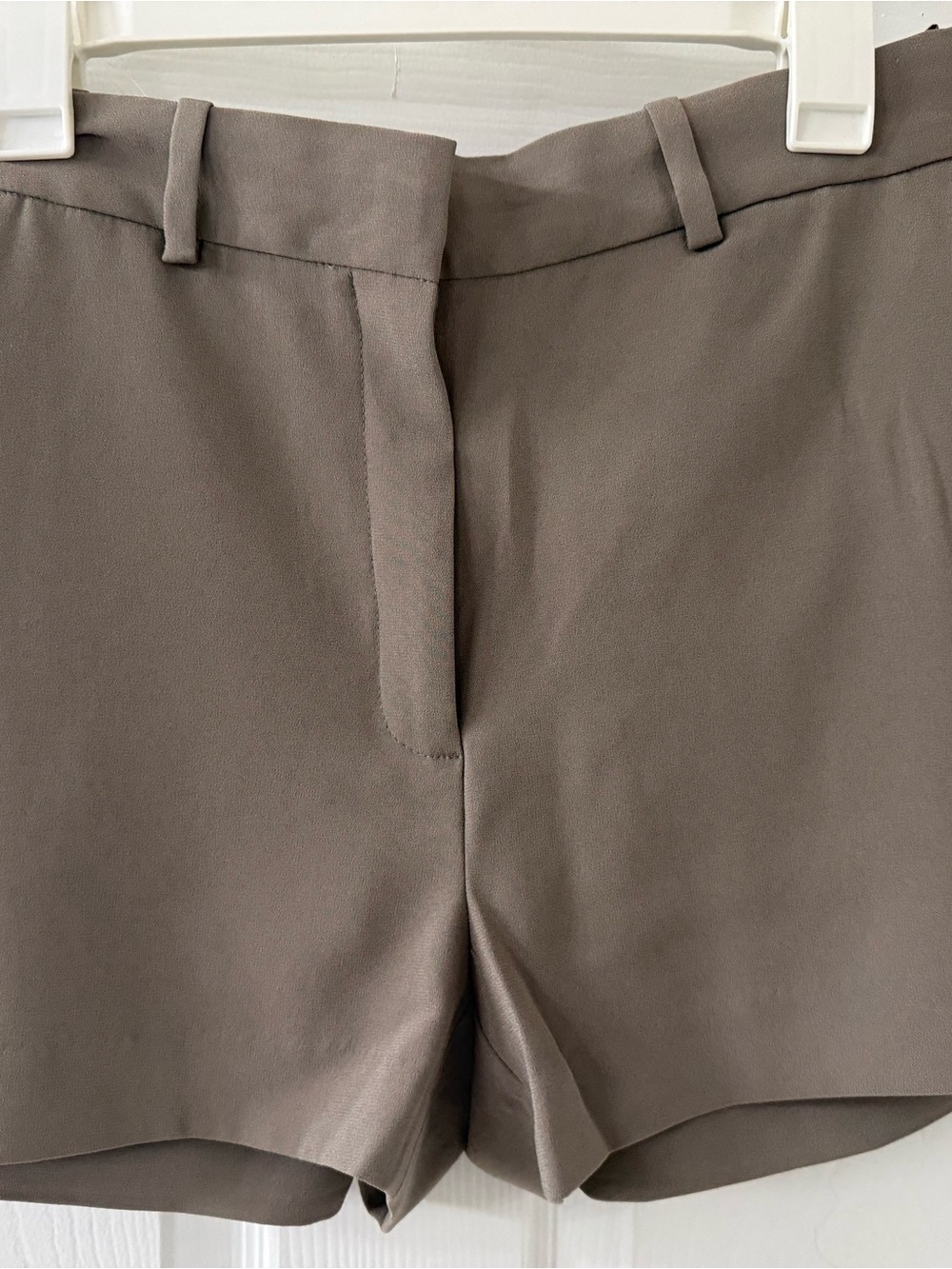 Aritzia Taupe High-Rise Tailored Shorts